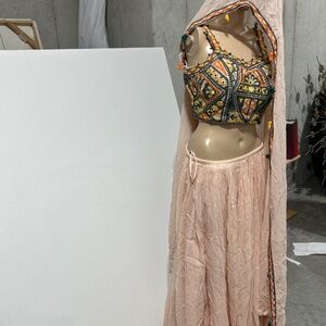 Elegant Pink and Orange Lehenga